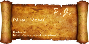 Pápay József névjegykártya