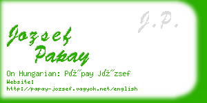 jozsef papay business card